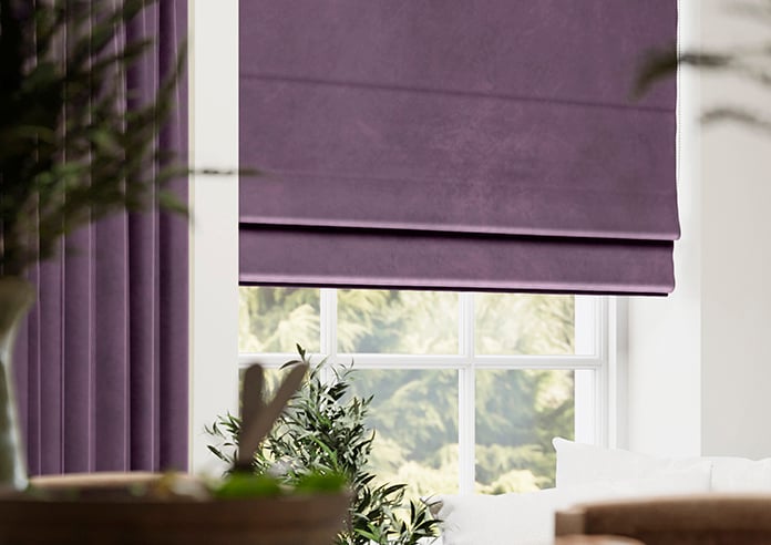 Odessa Velvet, Aubergine - Twist&Fit Roman Blind - Image 5